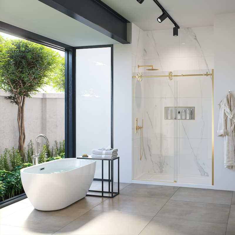OVE Decors Ayago 59 in. Seamless White Acrylic Freestanding Oval Bathtub