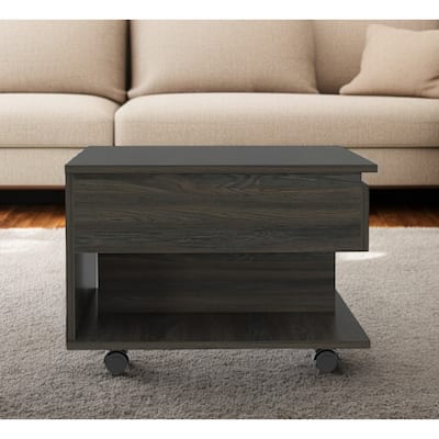22" Carbon Espresso Manufactured Wood Rectangular Coffee Table With Drawer - 15.3" H x 21.6" W x 19.6" D
