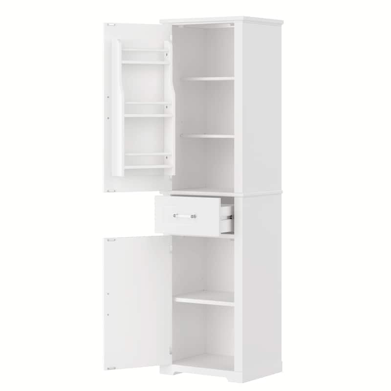 Tall Freestanding Bathroom Storage Cabinet, Two Door Sizes with Adjustable Shelf