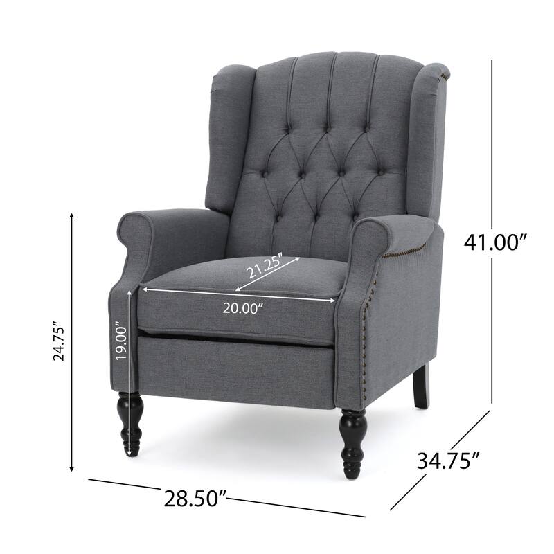 Walter Tufted Fabric Wingback Recliner Club Chair by Christopher Knight Home