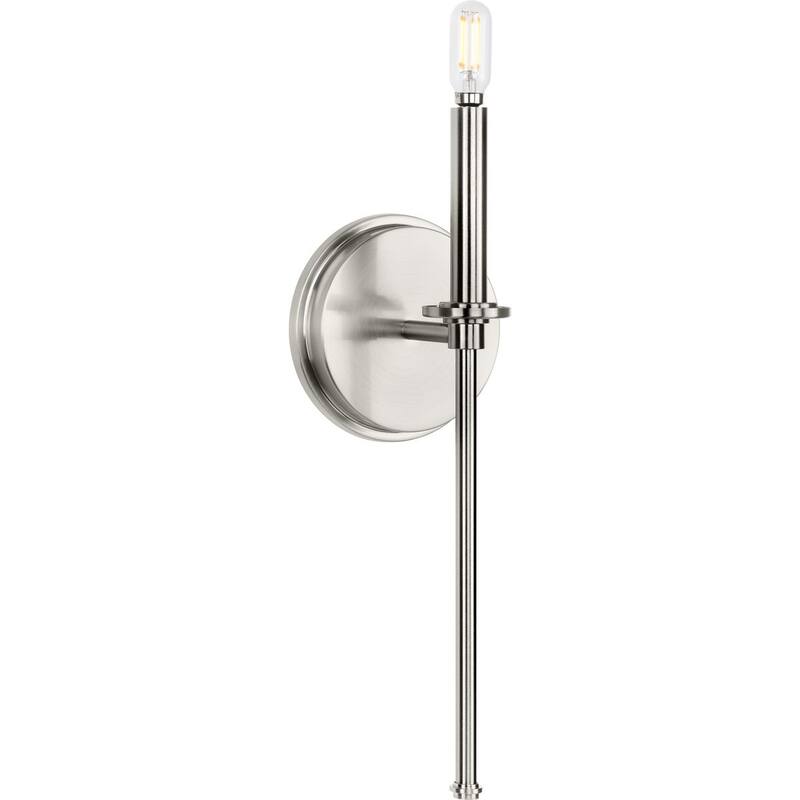 Elara Collection One-Light New Traditional Brushed Nickel Wall Light - 5.75 in x 4.37 in x 16.62 in - 5.75 in x 4.37 in x 16.62 in