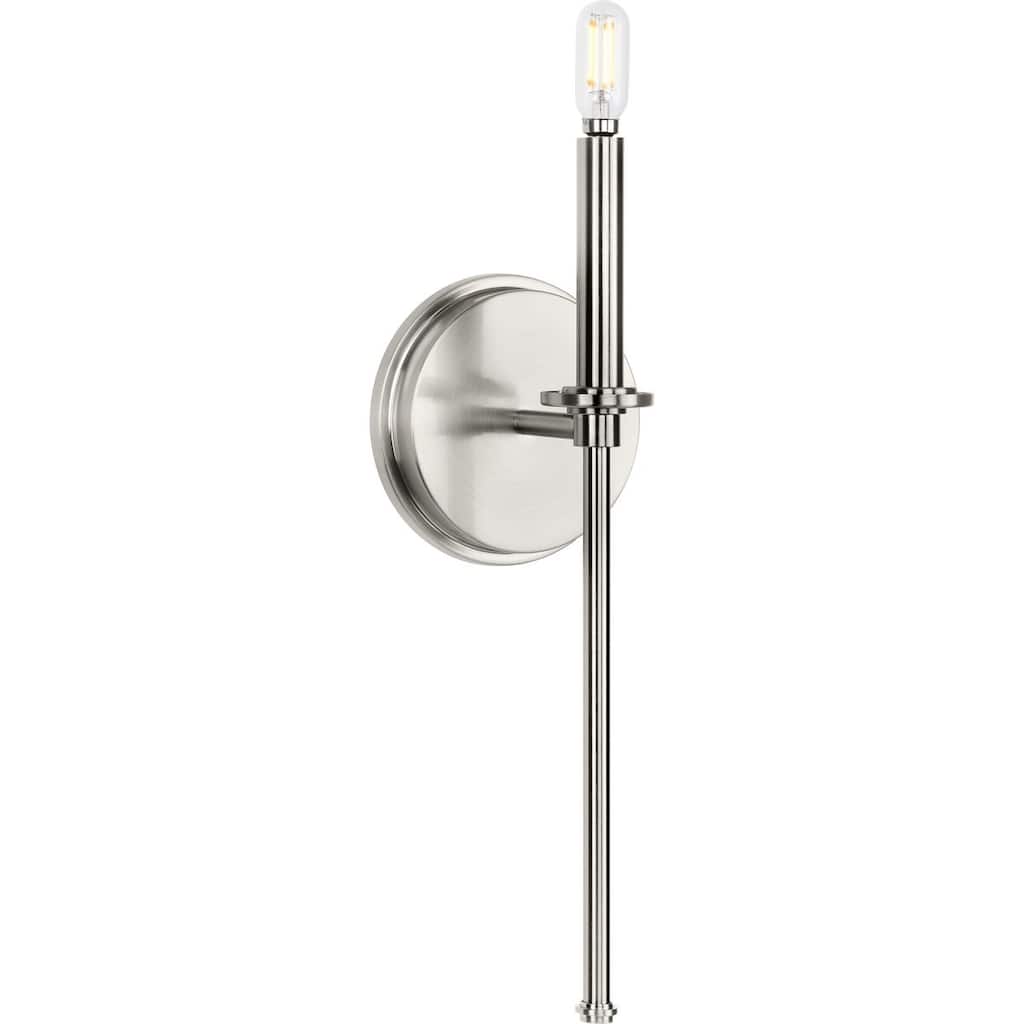 Elara Collection One-Light New Traditional Brushed Nickel Wall Light - 5.75 in x 4.37 in x 16.62 in