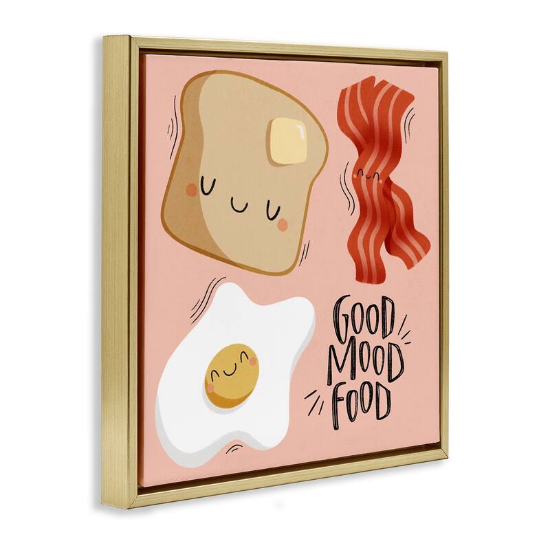 Stupell Good Mood Food Breakfast Framed Floater Canvas Wall Art Design By Sarah Hickman