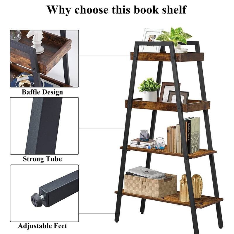 Javlergo 4-tier Ladder Shelf Bookshelves Plant Display Shelves