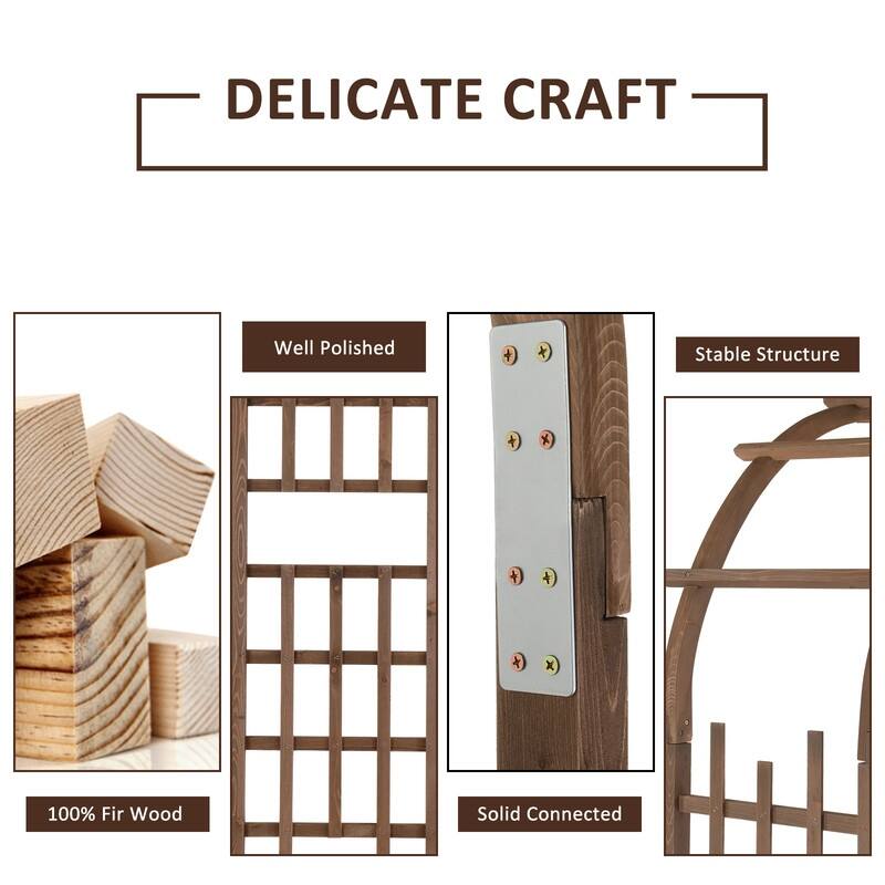 Brown Solid Wood Garden Arches Arbor