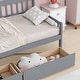 preview thumbnail 13 of 25, Kids Daybed Wood Sofa Bed with Pull-out Storage Drawers Twin Size Platform Storage Bed with Headboard Footboard Guardrails