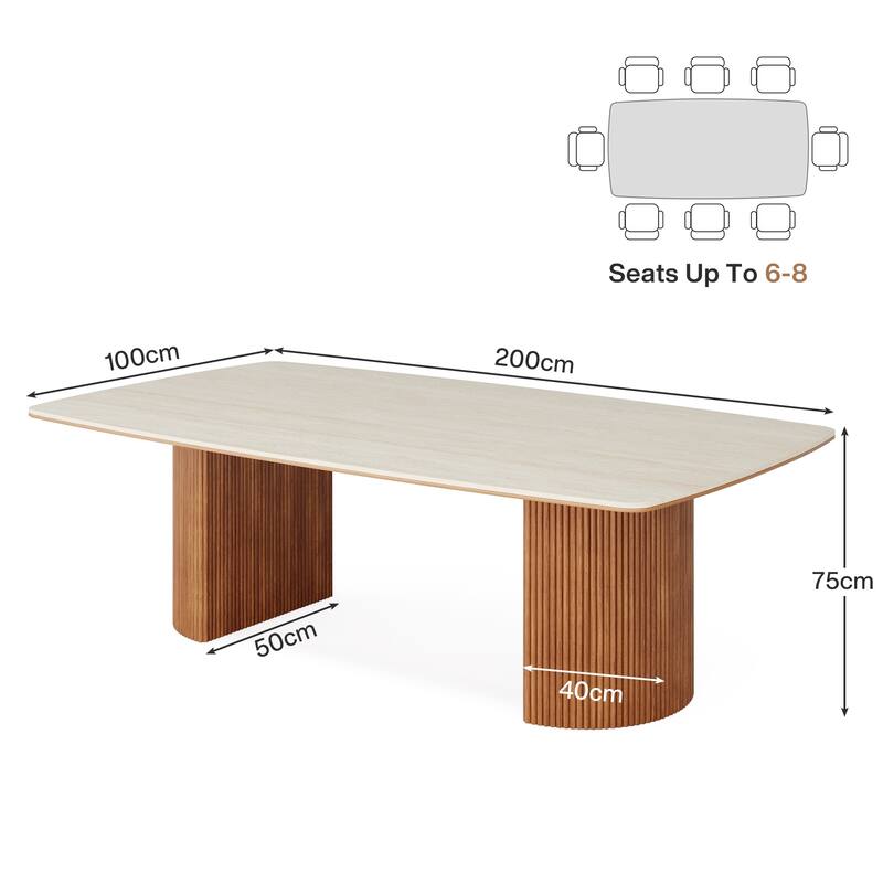 6.56 ft Conference Table, Large Rectangle Meeting Seminar Table