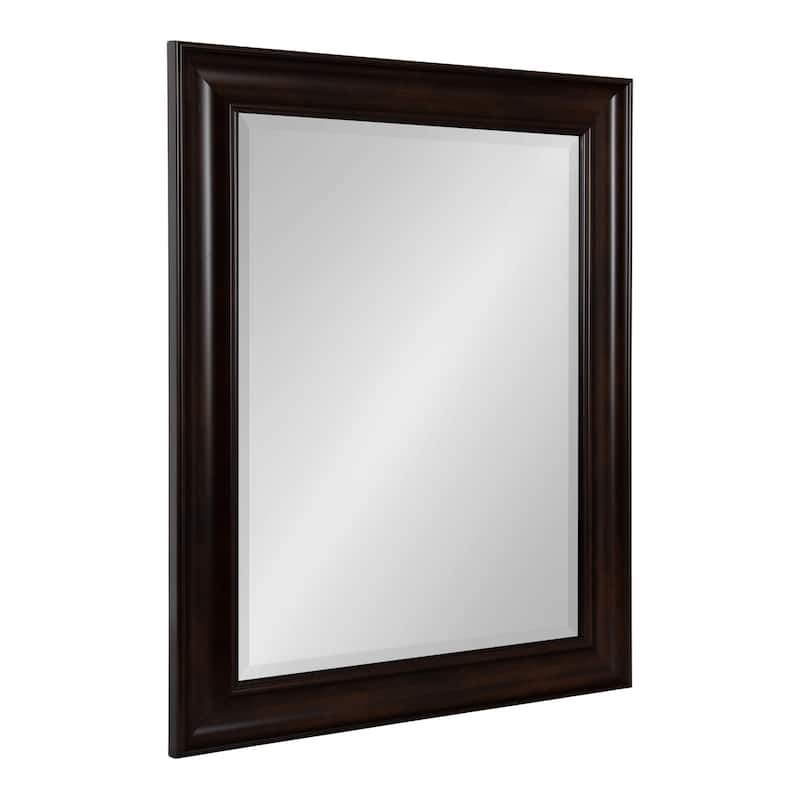 Kate and Laurel Aberdeen Rectangle Bathroom Wall Mirror - 24x30 - Brown