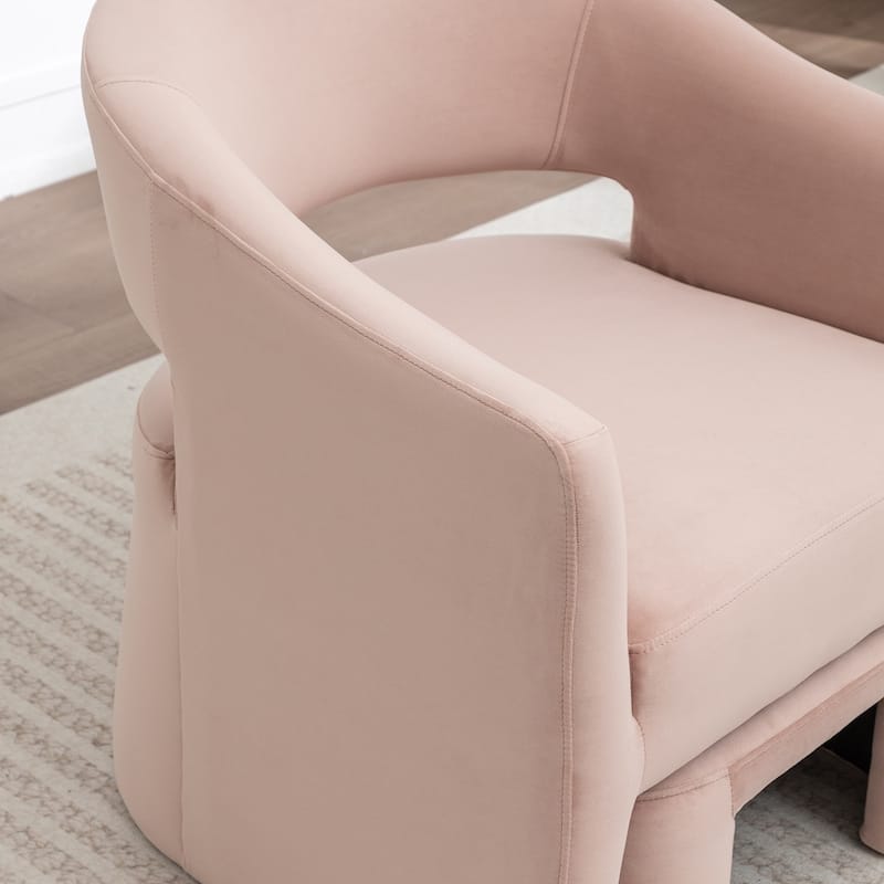 SEYNAR Modern Glam Velvet Accent Armchair Open Back with Ottoman