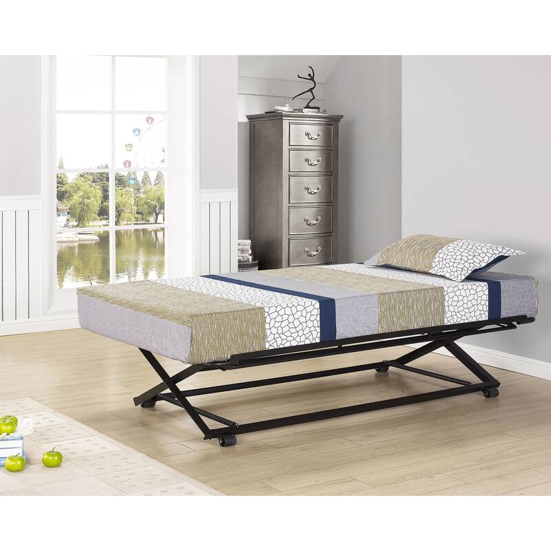 Roll-out Pop-up Steel Trundle Twin Bed