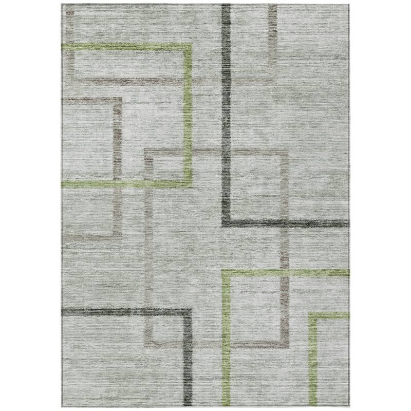HomeRoots Geometric Transitional Rectangle Outdoor Rug