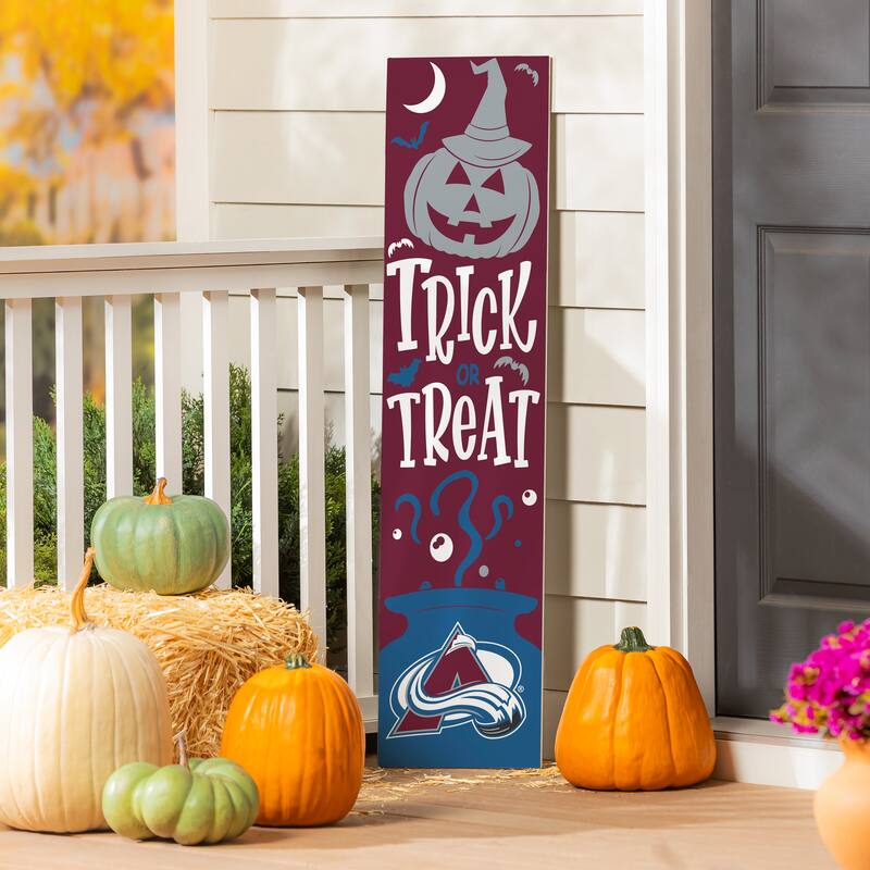 47" Double Sided Seasonal Porch Leaner, Colorado Avalanche - 47" x 11.25" - Halloween