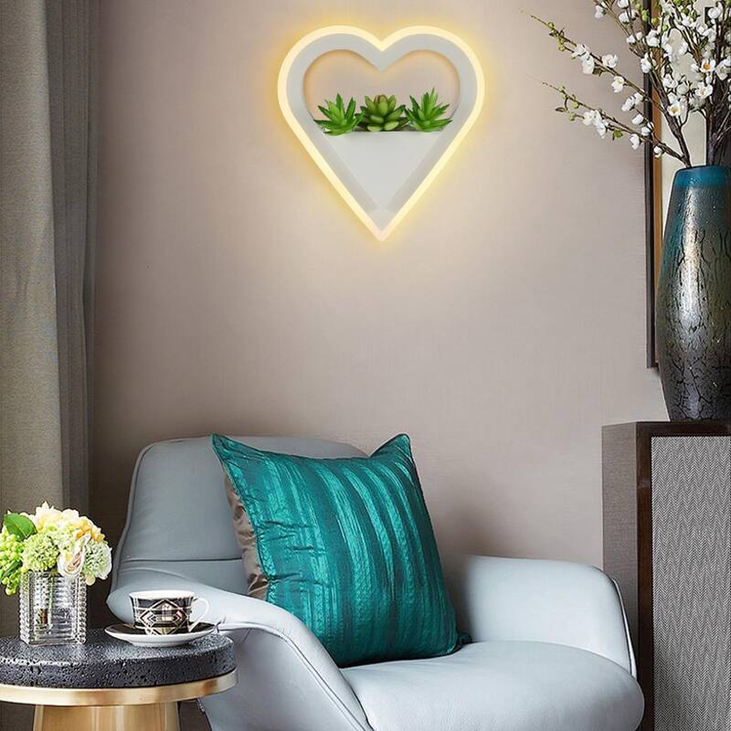 Modern Green Creative Plant Wall Light Aisle Wall Lamp Green Simulation Plant Home Decoration LED Wall Light