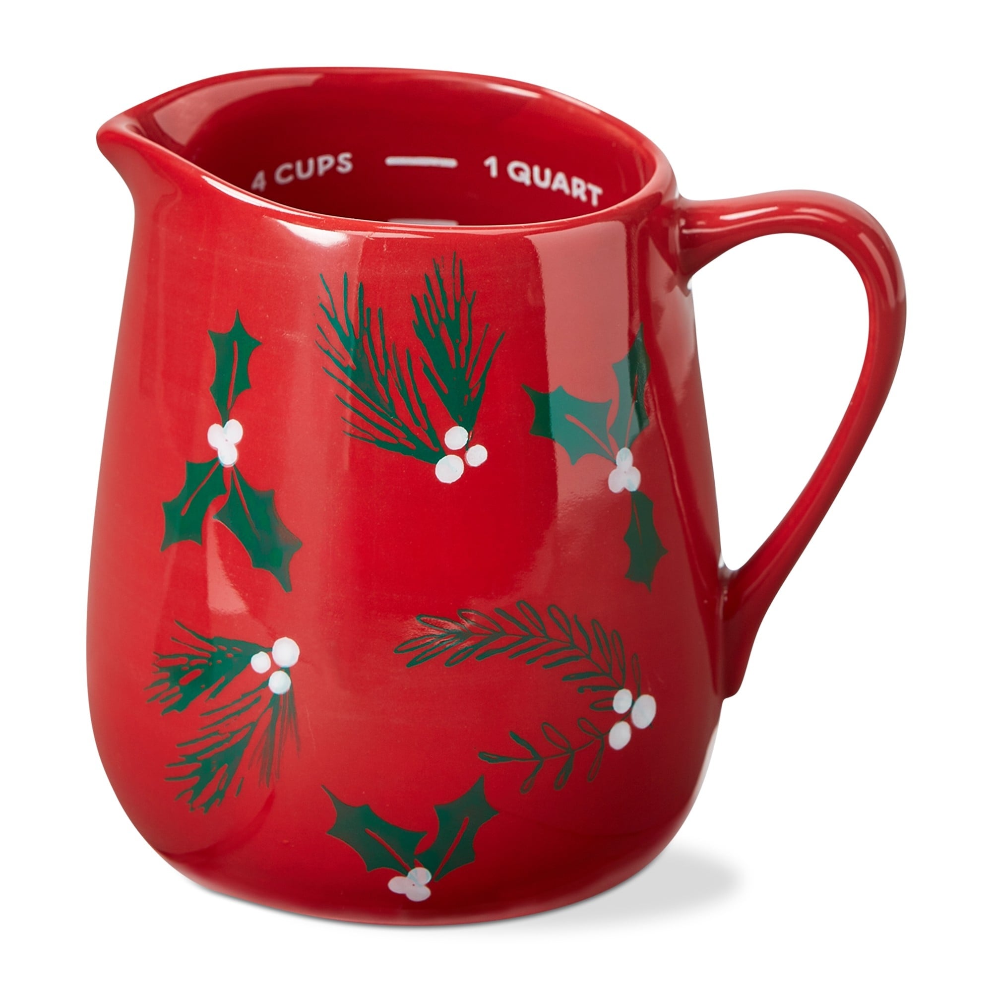 Nutcracker Ceramic Measuring Pitcher - 24oz Beverage Server for Christmas, Multicolor, Hand Wash Only, 5.4" H x 5.35" W