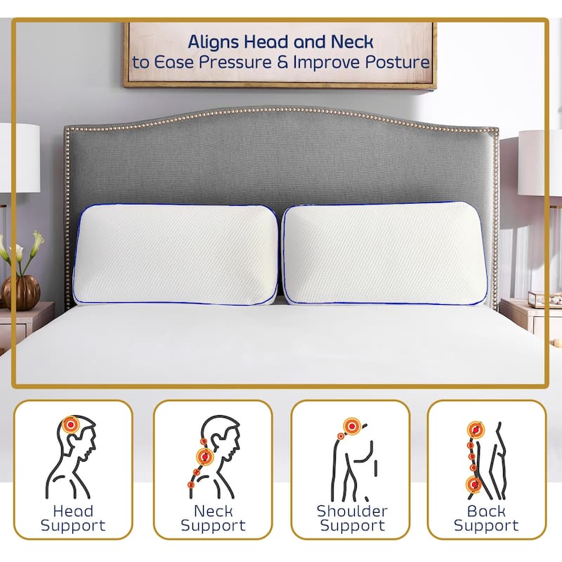 Nestl Tencel-Covered Reversible and Firm Molded Gel Memory Foam Pillow