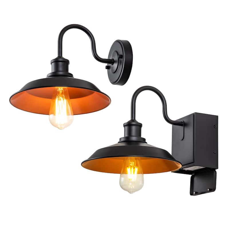14" Outdoor Barn Wall Light with GFCI outlet - (ONLY 1 with outlet) 2-pack