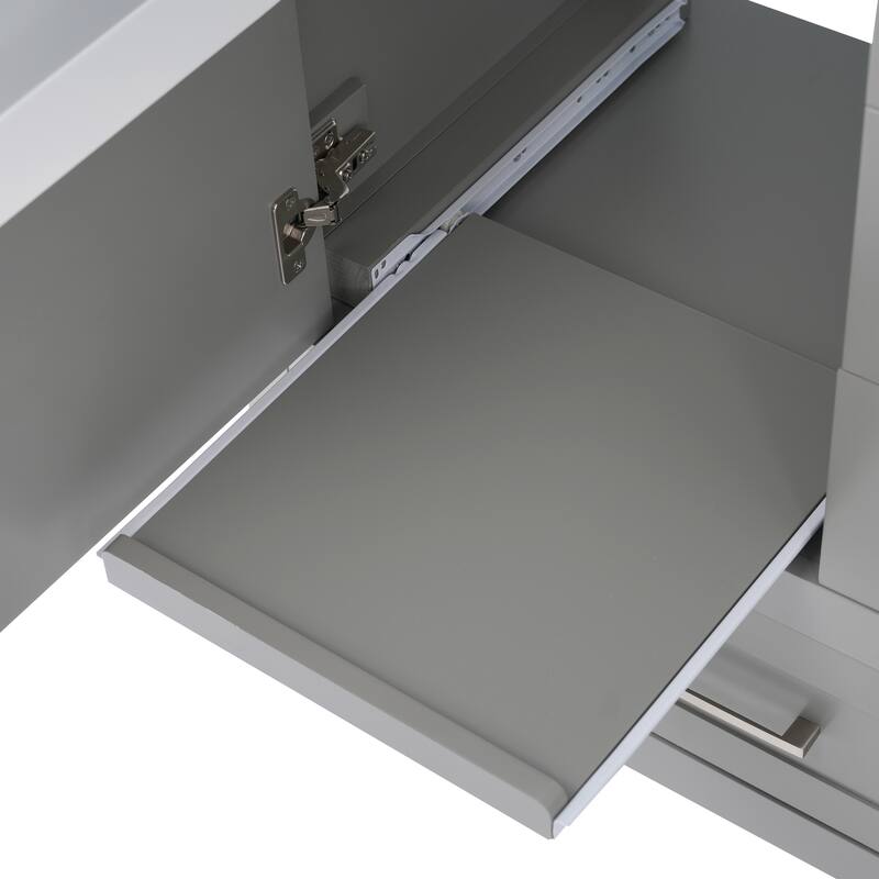 GDFStudio - Orion Wood & Ceramic 30" Bathroom Vanity Cabinet with Sink & Storage
