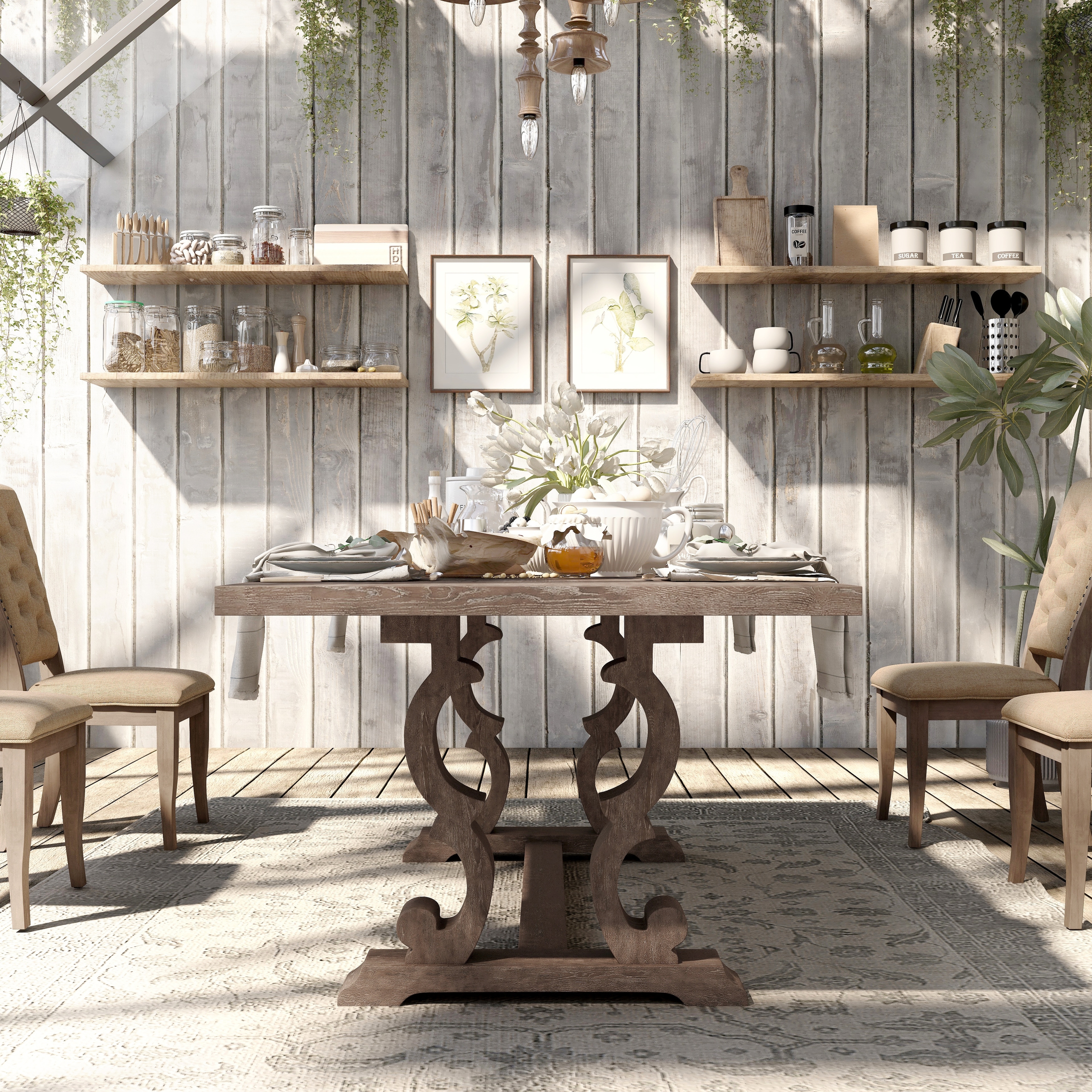 The Gray Barn Windswept Rustic 90-inch Wood Expandable Dining