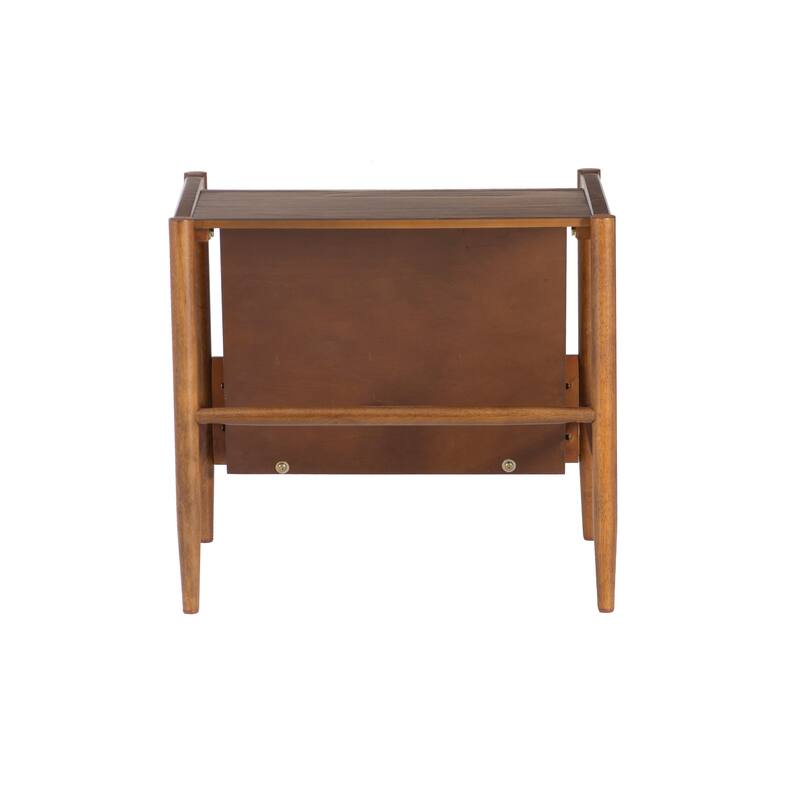 Linon Findlay Walnut Magazine Rack
