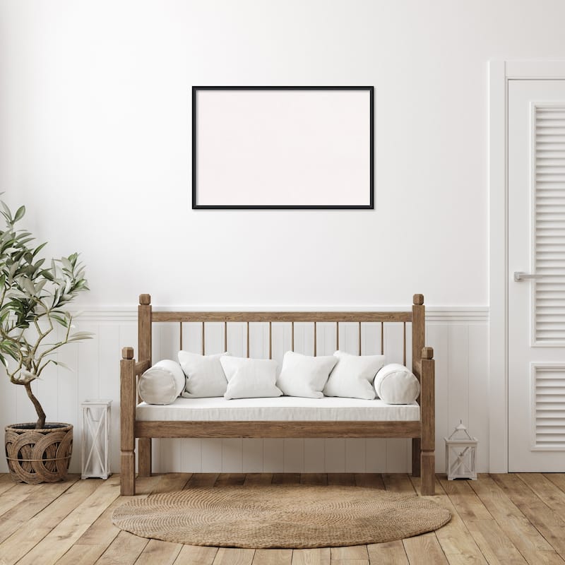 Lucie Wood Framed White Corkboard Bulletin Board