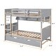 preview thumbnail 4 of 22, Twin-Over-Twin Bunk Bed with Twin size Trundle , Separable Bunk Bed with Bookshelf for Bedroom