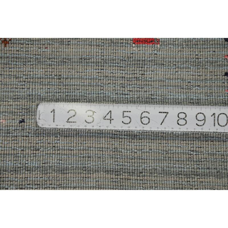 Hand Knotted Oriental 100% Wool Carpet Tribal Animal Pictorial Green Gabbeh Area Rug - 5' 10'' X 4' 1''