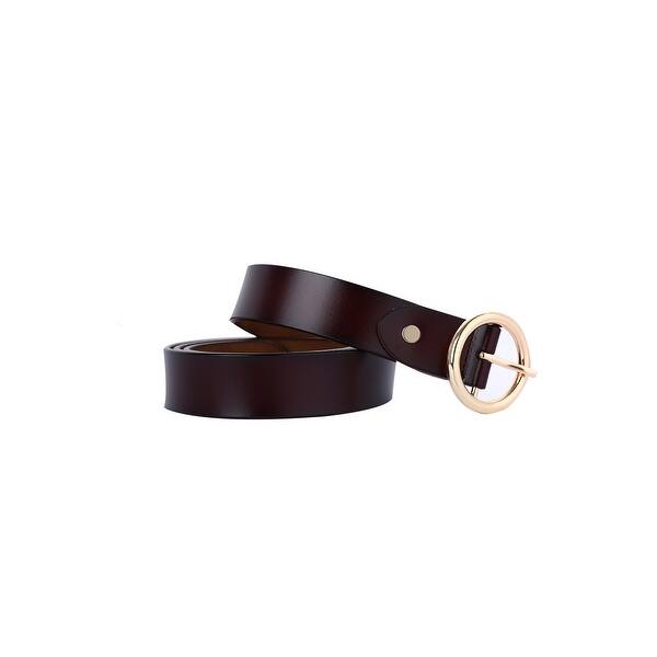 Belt with round buckle One size fit most. Woman fashion PU Decorative leather belt