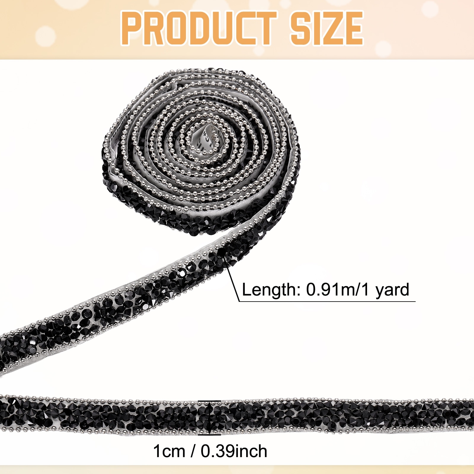 Crystal Rhinestone Ribbon, Self Adhesive Ribbon Strips Bling Artificial Gem Stone Beaded