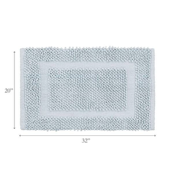 dimension image slide 14 of 30, Sophie Border Ultra-plush Chenille Non-Slip Cotton Bath Mat