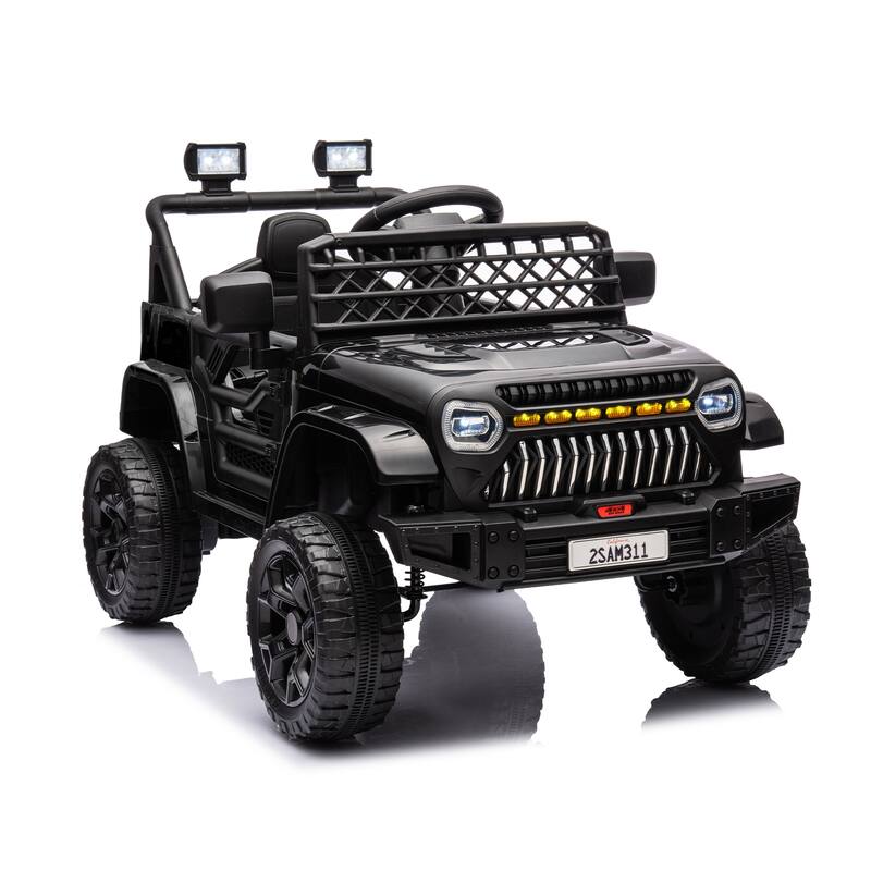 Electric 4 Wheel Vehicle Toy, Truck 12V Kids Ride on Car for Toddlers - Black