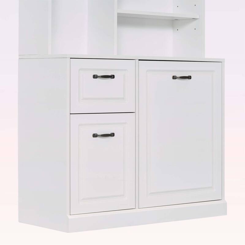 Bathroom Storage Cabinet with Tilt-Out Hamper,Drawers,Adjustable Shelves
