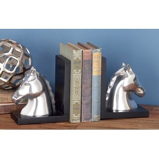 Silver Aluminum Modern Bookends Animals (Set of 2) - Bed Bath & Beyond ...