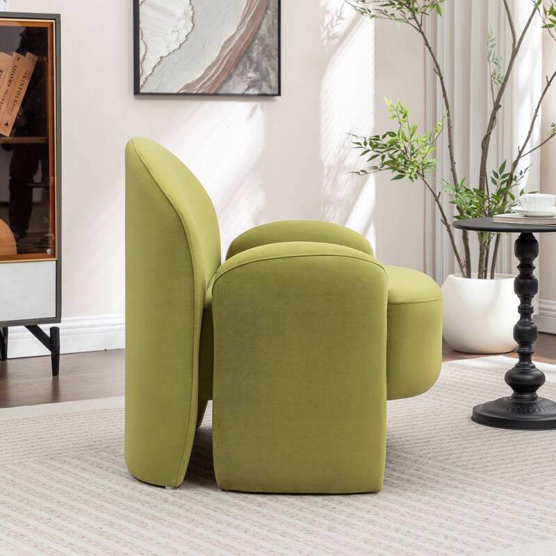 SEYNAR Modern Glam Velvet Thickened Seat Cushion Accent Chair