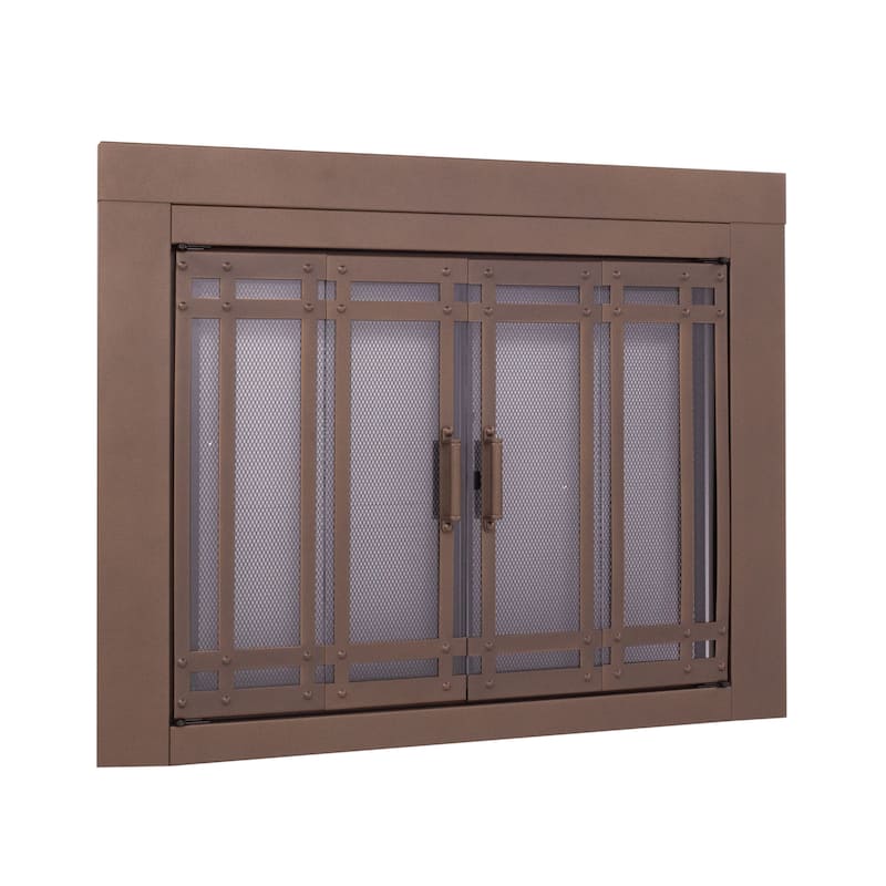 Pleasant Hearth Aerin Fireplace Glass Door Burnished Bronze