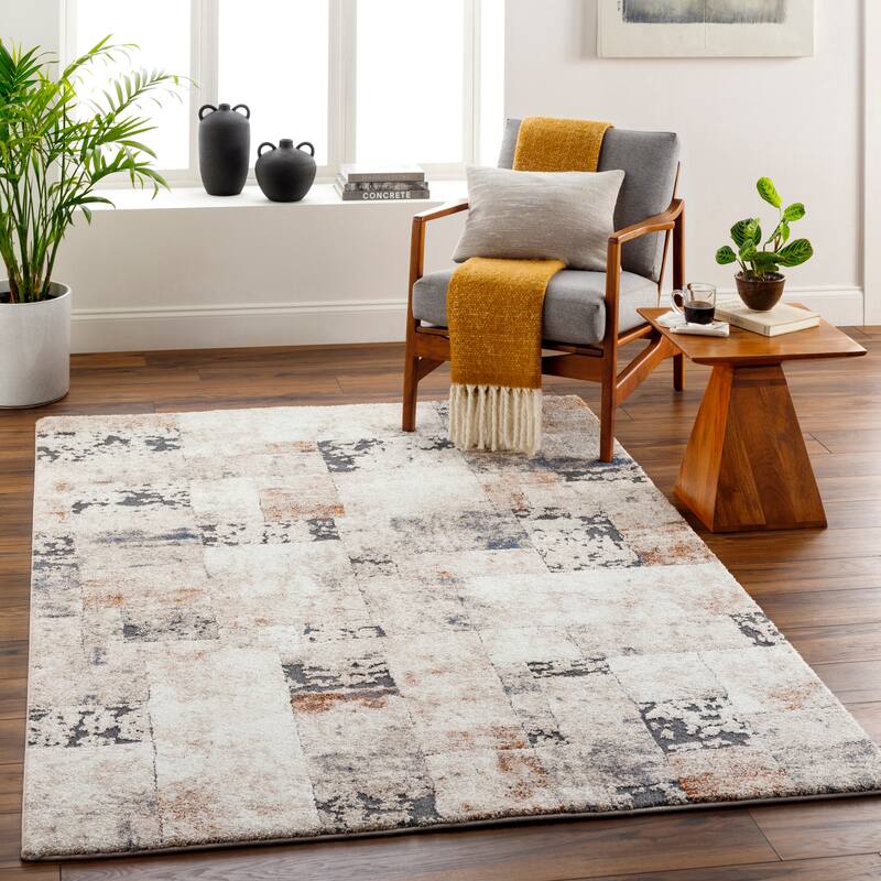 Destini Global Area Rug - 9' x 12' 1" - Ivory/Gray