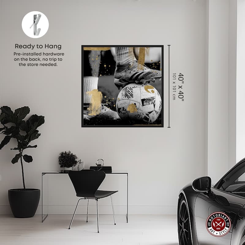 Notoriart Soccer Cleats Framed Soccer 1 Piece Canvas Wall Art