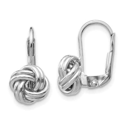 Curata 14k Yellow or White Gold 17x9mm Polished Love Knot Lever Back Earrings