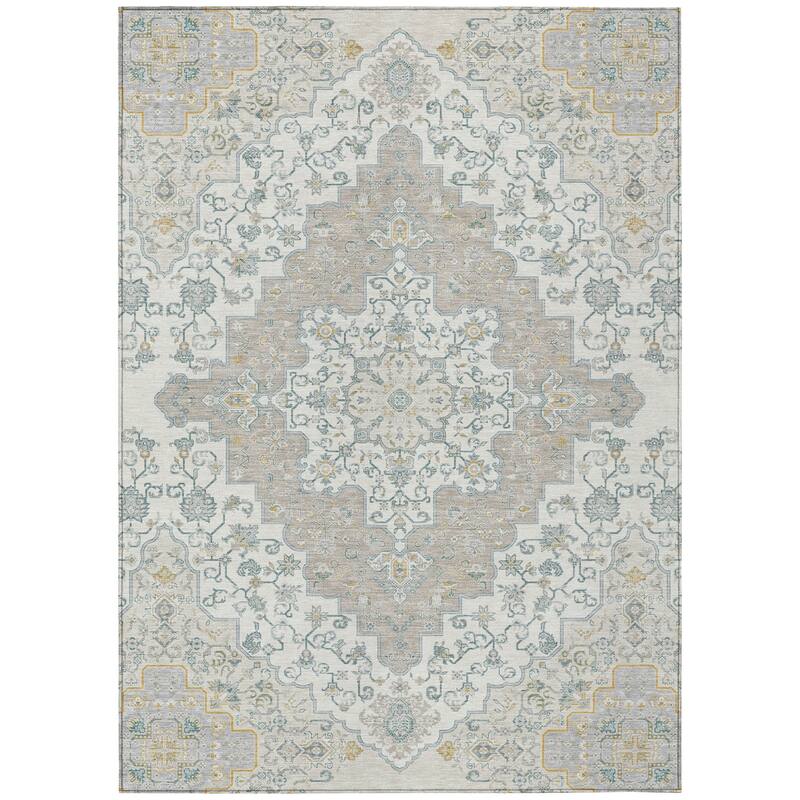 Machine Washable Indoor/ Outdoor Traditional Karachy Chantille Rug