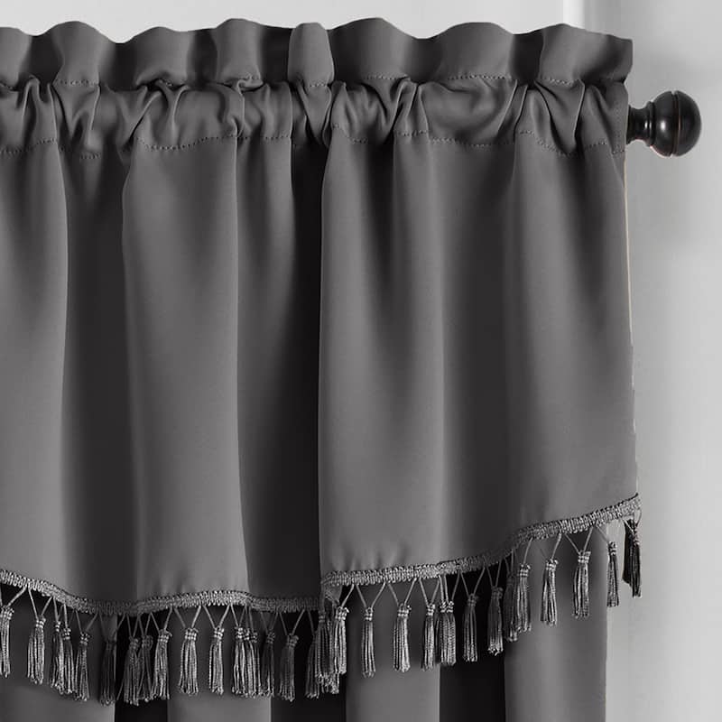 SunVeil Vanderbilt Scallop Tassel Window Valance - 50"x19"