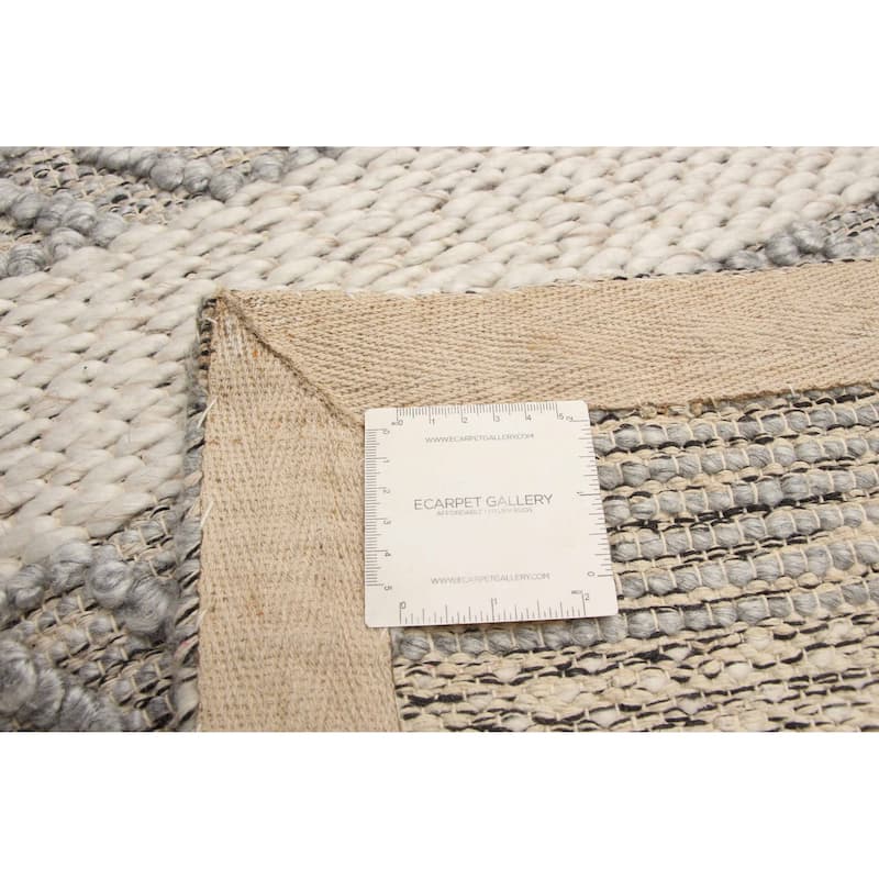 ECARPETGALLERY Braid weave Sienna Grey Wool Rug - 5'2 x 7'8