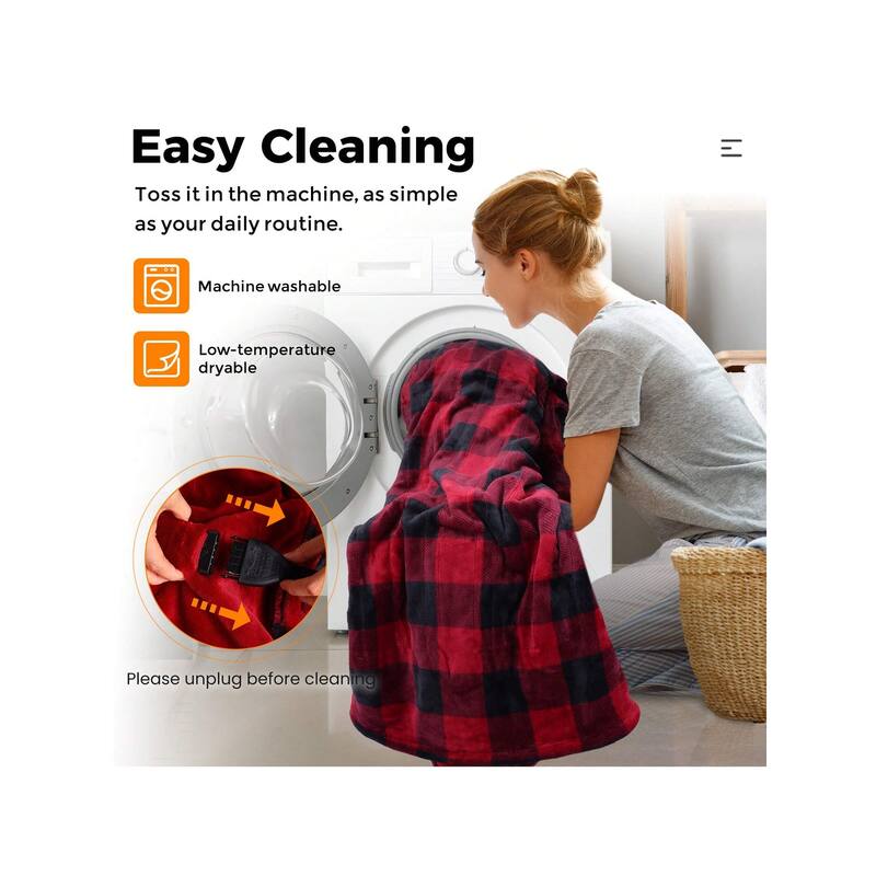 Electric Throw Flannel Heated Blanket