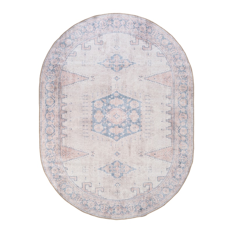 World Rug Gallery Vintage Bohemian Machine Washable Non Slip Area Rug