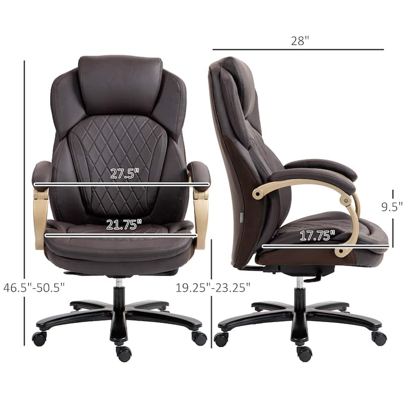 Vinsetto Heavy Duty Office Chair 350lbs Capacity, Mesh & Faux Leather, Rocker Ergonomic, Adjustable Height with Wheels