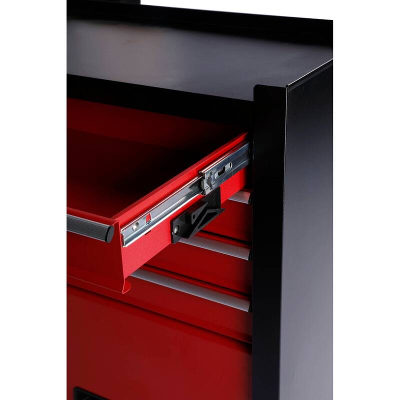 Four drawer rolling toolbox, tool cart with 4 wheels and drawers, large capacity detachable mobile tool storage cabinet