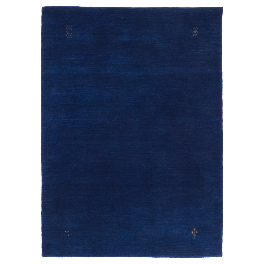 ECARPETGALLERY Hand Loomed Kashkuli Gabbeh Dark Navy Wool Rug - 4'0 x 5'6