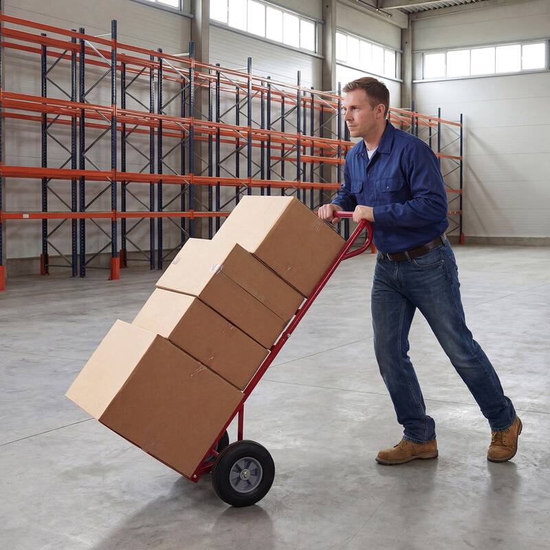 Gymax Heavy-Duty 600 LBS Metal Hand Truck w/P-Handle & 10'' Rubber