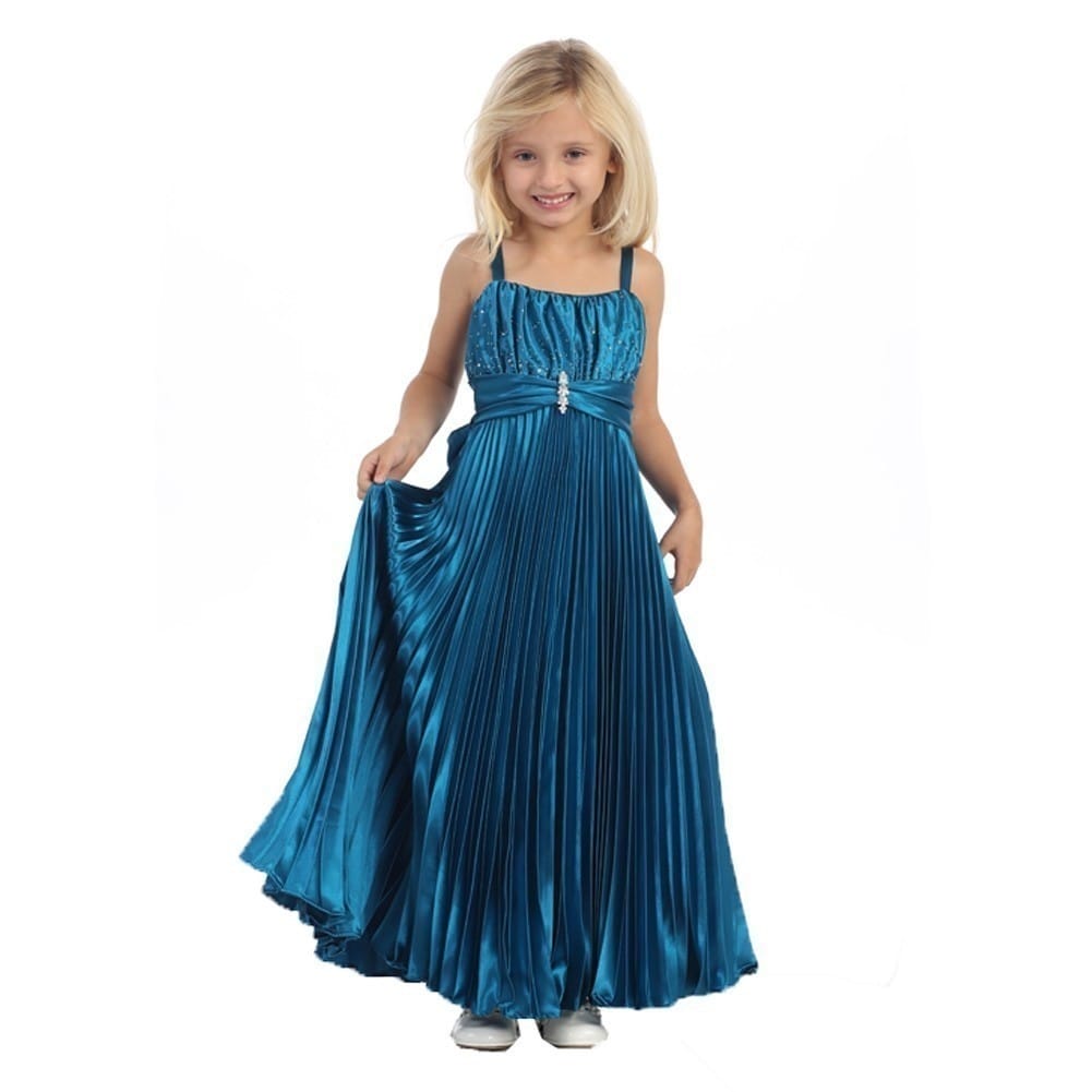 girls teal party dress