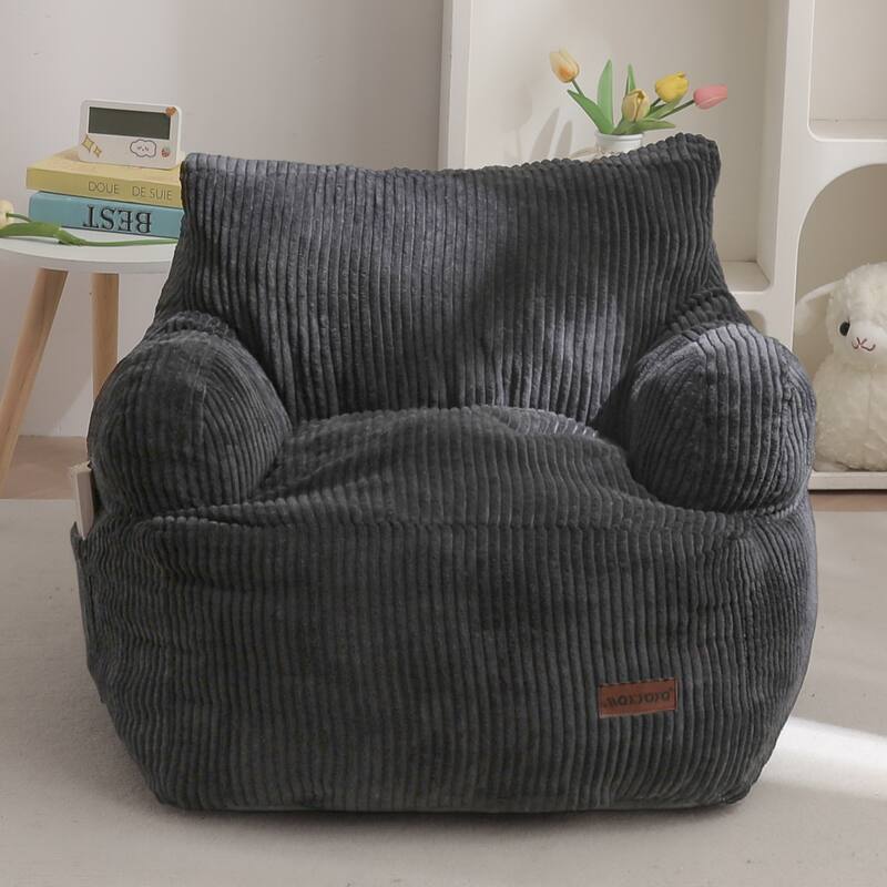 Kids Bean Bag Chair,Sherpa Bean Bag Sofa Couch with Decorative Edges