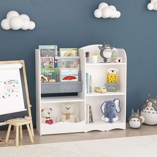 Kids Bookshelf and Toy Organizer, 3 Tier Bookshelf for Kids, Fabric Toddler Bookcase Book Shelf for Kids Rooms