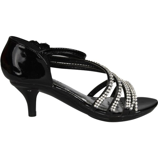 Lucky Top Girls Lacey Gladiator Sandal Black,Black,11